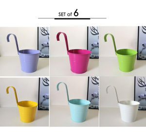 【Set of 6/10】Hanging Metal Plant Flower Pot / Balcony Garden Hanging Planter Pots / Home Decor / Breathable Plant Pots / Gardening Plants