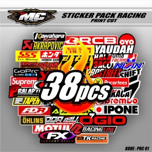 Isi 38 Lembar Sticker Racing Hologram Pelangi Sudah Potongan Siap Tempel Tinggal Tempel Sticker Pack Sticker Sponsor Racing Sticker Motor Sticker Kecil2 Cocok Buat Motor Mobil Hp Laptop Helm Mc Cutting Sticker MC.PRC 01