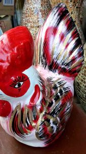 celengan ayam tanah liat gerabah free packing kayu