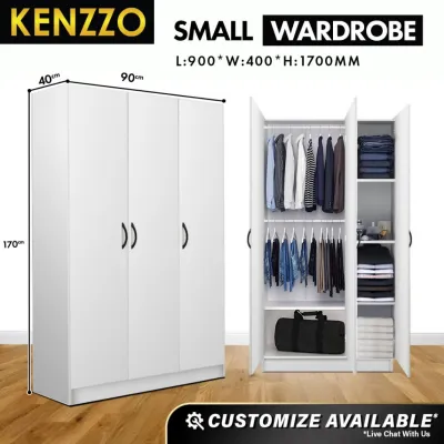 FREE SHIPPING & INSTALLATION 🆓🚚 KENZZO : Arlo 3 Door / 2 Door Wooden Wardrobe/Wardrobe Cabinet/Small Wardrobe/cabinet