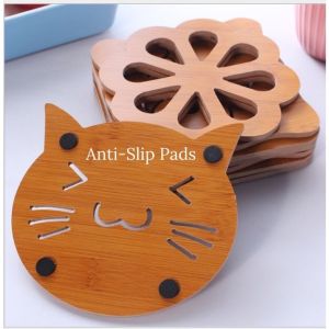 Anti-Heat Wooden Fiberboard Anti Scalding Anti Skid Coaster Cup Placemats Pelapik Gelas Pelapik Makanan 隔热垫