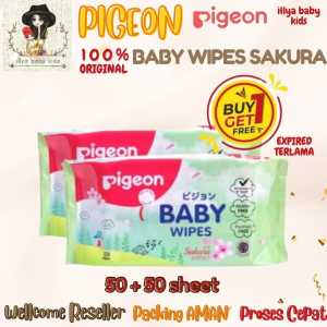 Pigeon Baby Wipes Sakura Extract Tisu Basah Bayi 50 Sheet