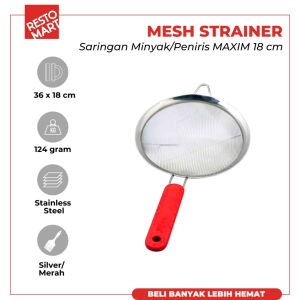 Saringan Minyak / Peniris / Professional Mesh Strainer 18 cm MAXIM Stainless Steel (1514242) (F11)