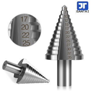 JIANTAI 5-35mm HSS Large Cobalt Hole Titanium Cone Step Drill Bit Tools High Speed Steel Unibit Stepper Cone Drill Bit