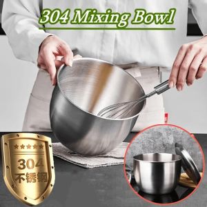 304 Stainless Steel Mixing Bowls Cake Cooking Beat eggs bowl Home Kitchen Food Storage Salad bowls Baking tools