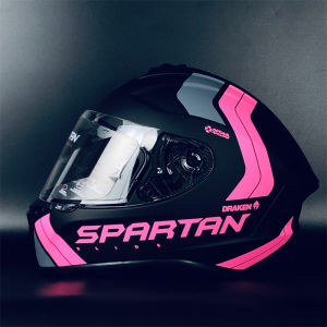 Spartan Helm Helem Full Face Helm Merah Jambu Asli Muda Wanita Helem Motor Full Face Helm Terima Dalam 2-3 Hari Dukung COD