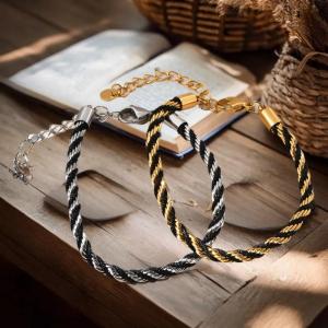 Hmeme Đen bạc màu xoắn chuỗi neckace cho nam giới 50-55cm thép không gỉ Chuỗi liên kết vòng cổ mới hợp thời trang phụ kiện