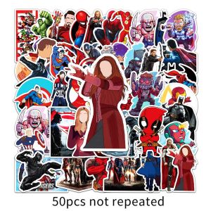 50PCS Superman Iron Man Cartoon Sticker Marvel DC Series Trendy Cool Graffiti Waterproof Gift Sticker
