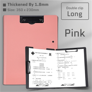 Long Folder Thickened By 1.8mm File Folder 2 Clips Clipboard Writing Pad Paper Organizer 23x35x1cm