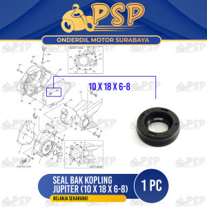 Seal Bak Kopling Jupiter (10x18x6) - Sil Sel Siel Karet Bak Block Blok Dalam Calter Kalter Kanan