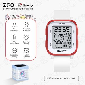 ZGO x Sanrio ซานริโอ คุโรมิ นาฬิกาผู้หญิง สําหรับนักเรียนและเด็กผู้หญิง นาฬิกาอิเล็กทรอนิกส์สําหรับเด็ก กันน้ํา 878
