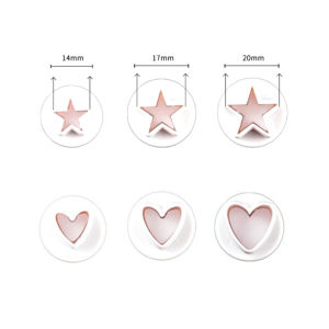 Fondant Cake Plunger Gumpaste Shapes Round Triangle Hexagon Heart Blossom Flower Baking Supplies