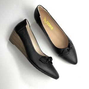 Giày  búp bê đế xuồng 5cm da thật mũi nhọn gắn nơ nhỏ DN505- FORM NHỎ ( Tăng  1 size) -CÓ BẢO HÀNH.