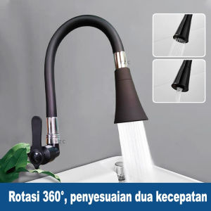 SUS304 Kran Angsa Fleksibel Kran Cuci Piring Hitam Kran Cuci Piring Dinding Anti Karat Promo Harga Agen/Penyesuaian air keluar