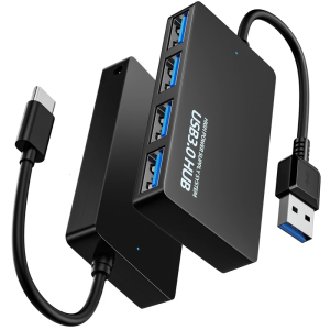 Condensed Computer USB Base 4 Port Simultaneous Connection Plug and Play Solution for Laptop Mouse External Drive