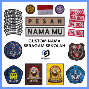 Custom Patch Nama Sekolah Bordir Premium - Identitas Siswa
