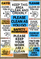 AW Please Keep This Place Clean and Orderly Keep Area Clean And Organized Clean as You Go Signage  Laminated Signage Observe Cleanliness Signs PLEASE HELP KEEP THIS AREA CLEAN PVC LAMINATED Waterproof Sticker Signs. 