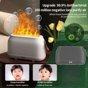 GLOBECART Nano Spray Air Purifier Ultrasonic Antibacterial Humidifier Simulation Flame Aromatherapy Diffuser For Room
