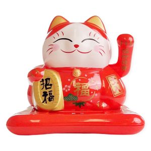 Pinky Bee Dekorasi Kucing Goyang Lucky Cat Solar Cell 68220100