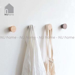 Móc gỗ treo đồ gắn tường hình nón | nuhome.vn | treo quần áo mũ nón thiết kế đơn giản đa năng và tiện dụng