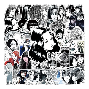 50pcs Kawakami Tomie Cartoon Stickers Horror Anime Girl Graffiti Decals DIY Water Bottle Laptop Phone Sticker