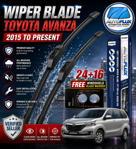 AutoFlux Wiper Blade for Toyota Avanza 2015 to Present | FREE Windshield Glass Washer