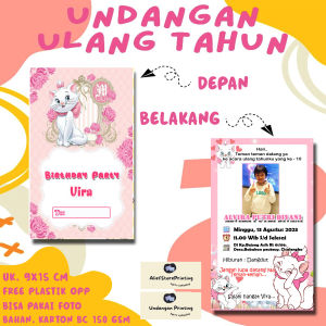 Undangan Karakter Cat (20 PCS/30 PCS/50 PCS/100 PCS) / Undangan ulang tahun / undangan ultah / undangan cetak / cetak undangan / undangan anak / undangan print / undangan pesta / print undangan / undangan karakter / undangan motif