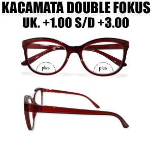Kacamata 2 fungsi baca dan jalan / kacamata baca untuk rabun dekat / frame coklat ukuran lensa +1.00 sampai +3.00