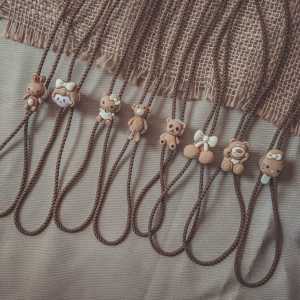 Tali Strap Masker Hijab Kalung Masker Clay Coklat Lucu