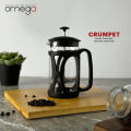 Omega Houseware Crumpet French Press Coffee & Tea Maker Glass Brewer  600ML/800ML/1000ML. 