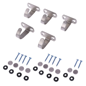 5x Stainless Steel J Shape Hook For Ceiling Cabinet Top Hanger Cloth Towel Robe