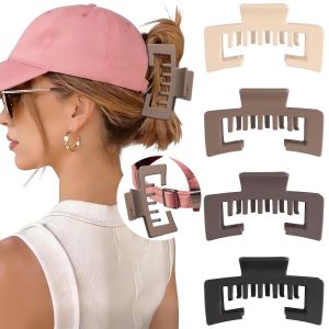 Hat-Friendly Claw Clips for Baseball Caps Trucker Hat Hair Clips for Women 4 Pcs Hair Claw Clips for Thick Hair Hat Hairstyles Gifts Hair Accessories