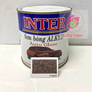 Sơn vân bông Inter sơn sần màu nâu đỏ 8820 (lon 900gr)