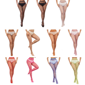 High Elasticity Fishnet Stockings with Rhinestones Accents Nightclub Parties Glitter Mesh Tights Pantyhose for Women