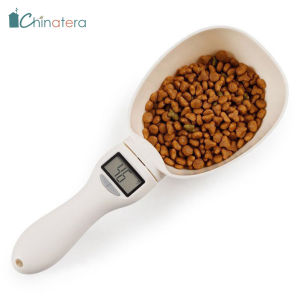 Chinatera Pet Food Scale Electronic Measuring Tool Dog Cat Feeding Bowl Measuring Scoop Cup Pet Food Weighing Spoon LCD Display Digital Kitchen Scale