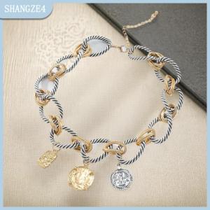 【SHANGZE4】 Vintage Women Jewelry High Quality Metal Chain Link Geometric Pendant Necklaces Trendy Classic Holiday Party Accessories