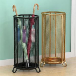 CHENJIE Metal Umbrella Holder Drainage Design Stand Type Storage Rack  Durable Umbrella Barrel Home Entrance