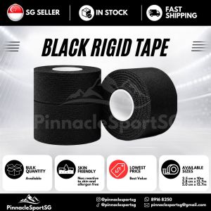 (SG) Black Sports Rigid Tape (3.8cmx13.7m)/(5cmx13.7m) / (2.5cm x 10cm) Leukotape Athletic Finger Ankle Joints Martial Arts Football Soccer Boxing Protection Stability