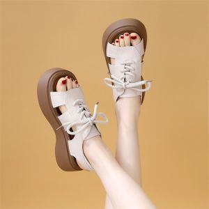 Free Shipping Roman Sandals For Women Summer 2026 New Fashion Platform Thick-Soled Outdoor Beach Sandals Non-Slip