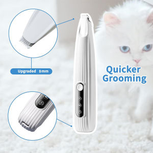 Dog Paw Trimmer Low Noise Cordless Quiet Safe Clipper for Dogs & Cats Pet Grooming Kit with LED Light USB-C Fast Charge