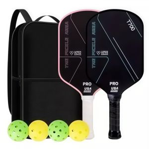 T700 Carbon Fiber Pickleball Paddle Set with Free Storage Bag and 4 Ball for Professional & Beginner