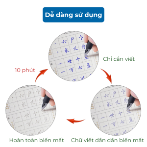Vở tập viết thư pháp chữ Hán thông thường dành cho học sinh sinh viên & người lớn nhiều thể loại có thể tự bay màu