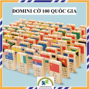 100 Quân Domino Cờ Các Quốc Gia - Bộ Domino 100 Lá Cờ Quốc Gia - Đồ Chơi Gỗ Thông Minh - Trò Chơi Phát Triển Trí Tuệ Cho Bé Trai Bé Gái Từ 3 Tuổi
