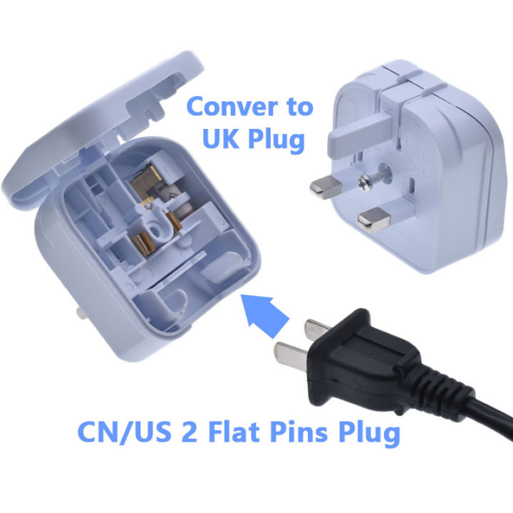 Parallel Pin Plug US/Janpan/China 2 Flat Parallel Pin Plug to UK 3Pin Power Embedded ...