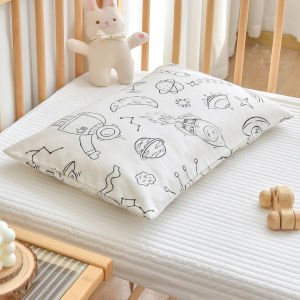 หมอนป้องกันเด็กพิมพ์ลายการ์ตูนเด็กหญิงเด็กชายถอดออกได้ผ้าฝ้ายบริสุทธิ์เด็กหมอนสำหรับนอนนุ่ม