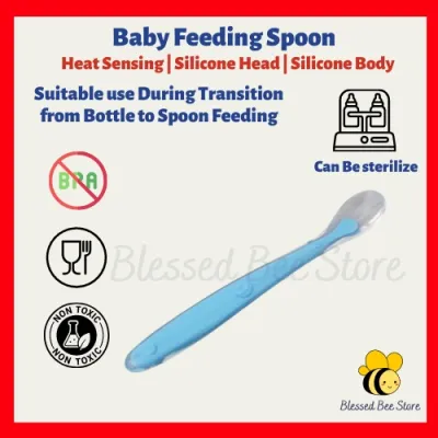 Baby Feeding Silicone Spoon Baby with Thermal Sensor Infant Training Spoons Baby Feeding Spoon Baby Spoon Sudu Bayi