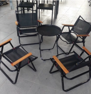 🌈LINK HỎA TỐC_BỘ (1 BÀN+4 GHẾ)🌈 Bộ Bàn Ghế Cà Phê Camping Phối Tay Gỗ Tự Nhiên_Hàng Duy Phương