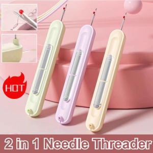 ✨ Needle Threader / Sewing Tool / Stitch Remover / Needle Inserter / Durable Plastic Thread Guide For DIY Home Craft - New 2-in-1 Needle Threader