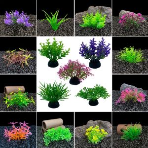 Fish Tank Landscape Plastic Fake Flower Artificial Water Grass Aquarium Decor Plant