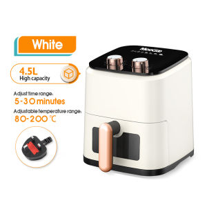 MEEVIDA 4.5L Air Fryer Visual Multifunction Electric Oven Oil-Free Large Capacity Kitchen Chicken Fries Baking Air Fryer 空气炸锅